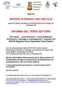 Riforma del Terzo Settore; Associazioni di Volontariato; Registro Unico Nazionale Terzo Settore; RUNTS