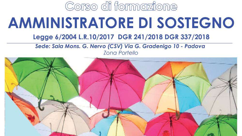 amministratore di sostegno; corso; formazione