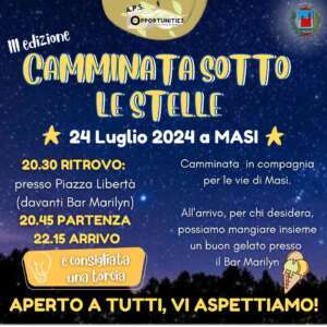 Locandina Camminata sotto le stelle