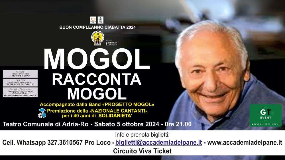 Mogol Racconta Mogol: Una Serata Musicale e di Solidarietà al Teatro Comunale di Adria