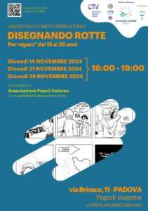 L'Associazione Popoli Insieme presenta il laboratorio di fumetto interculturale "Disegnando Rotte", rivolto a giovani dai 15 ai 25 anni