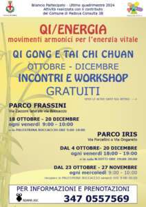 Continuano gli appuntamenti gratuiti di Qi Gong al parco