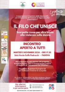 Il 5 novembre, Il Cantiere delle Donne organizza un incontro pubblico aperto a tutti per approfondire il progetto "Scarpette Rosse"