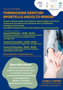 Ciclo di incontri per genitori volta a sostenere il percorso di crescita psico-fisica, ridefinizione dell'identità e del sé sociale