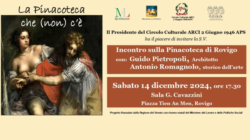 Incontro al circolo ARCI di Rovigo per confrontarsi sulla valorizzazione del patrimonio della Pinacoteca cittadina