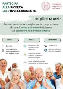 Partecipa ad un'importante progetto di ricerca che mira a migliorare la comprensione del benessere nell'invecchiamento