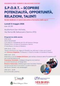 I Comuni di Rubano e Selvazzano Dentro hanno organizzato una serata dedicata al valore educativo e formativo dello sport