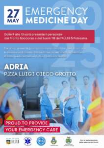 Locandina dell'evento che celebra l’“Emergency Medicine Day” ad Adria