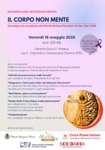 Appuntamento il 16 maggio per sensibilizzare la cittadinanza in occasione del World Eating Disorders Action Day 2025