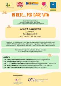 Locandina dell'evento "in rete... per dare vita"