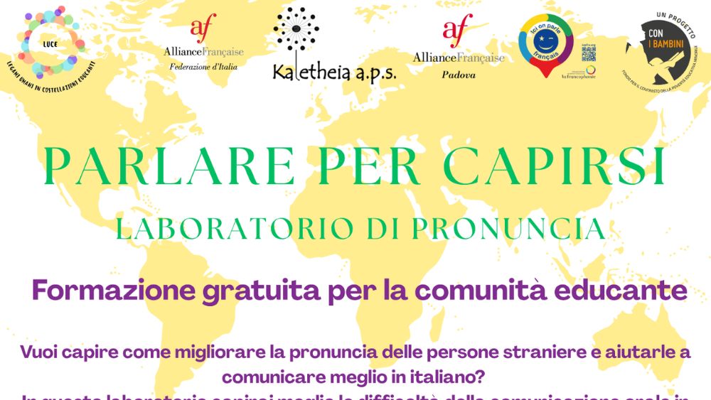 Laboratorio per chi desidera migliorare le proprie competenze nell'insegnamento della pronuncia in italiano con persone straniere