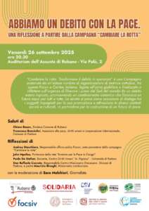 Incontro di riflessione a partire dalla campagna "Cambiare la rotta" di Focsiv e Caritas Italiana