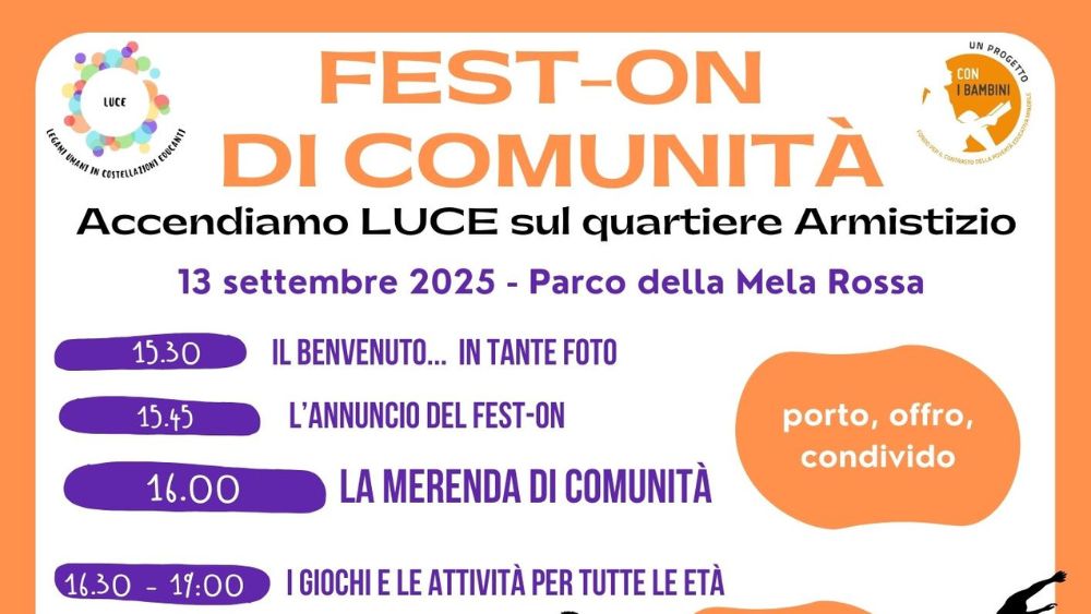 Fest-ON di Comunità: una giornata di luce e condivisione al Parco della Mela Rossa