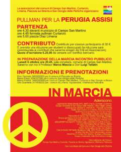 Legambiente Medio Brenta aps ha organizzato un pullman per partecipare alla marcia Perugia Assisi per la pace e la fraternità