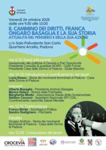 La Casa delle donne di Padova organizza un convegno in occasione dell'anniversario dell'intitolazione del Parco di Padova a Franca Ongaro Basaglia 