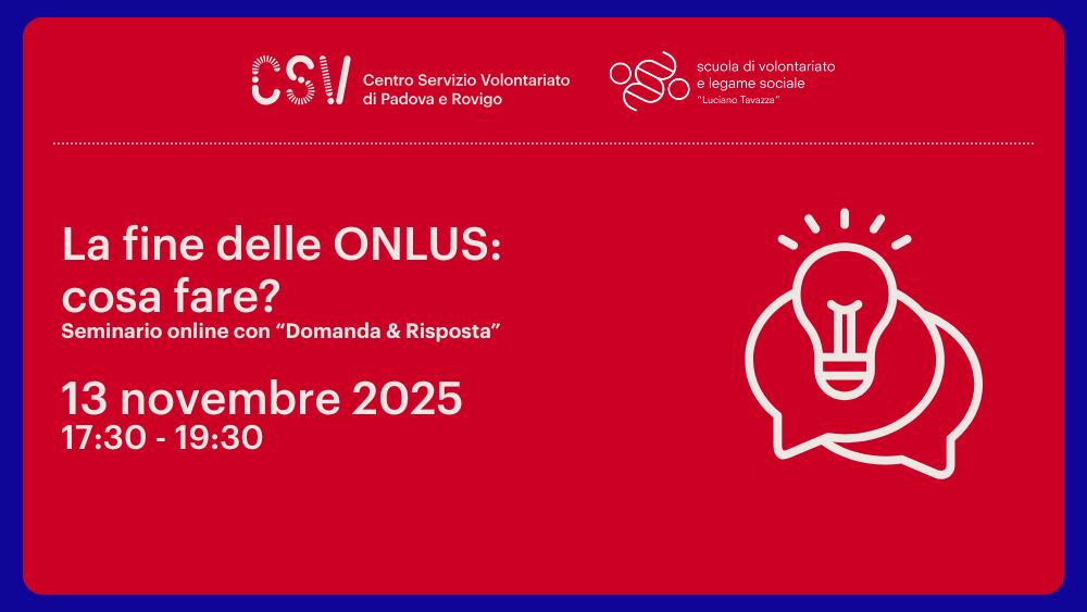 Dal 01/01/2026 entrerà in vigore il nuovo regime fiscale per gli Enti del Terzo Settore. Un incontro per parlare delle Onlus