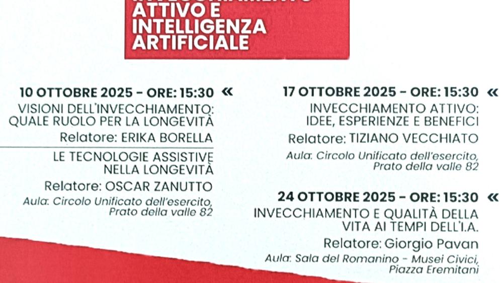 Auser Padova e Progetto formazione continua propongono una serie di incontri sull'invecchiamento attivo