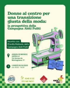 Donne al centro per una transizione giusta della moda: la prospettiva della campagna Abiti Puliti con Priscilla Robledo
