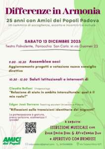 25 anni con Amici dei Popoli Padova: un cammino di accoglienza, ascolto e incontro tra culture