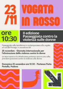 Una camminata simbolica e una vogata sul Piovego per dire no alla violenza sulle donne