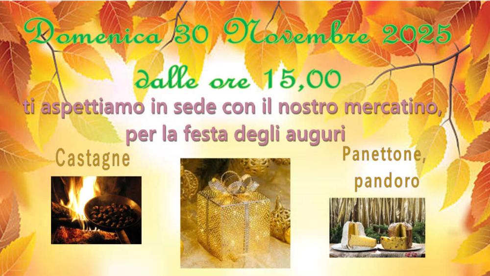 L'Associazione Marcellino Vais apre le porte della propria sede per la Festa degli Auguri e il mercatino